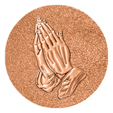 DAROUND 516 CP SH CP Copper Praying Hands Shimmer Copper Background